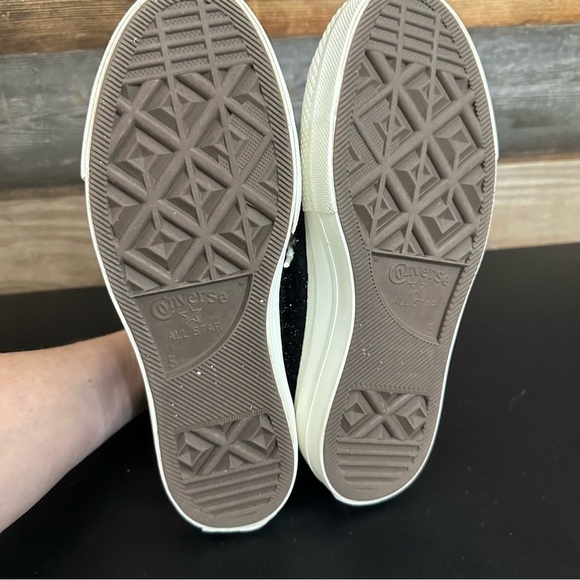 Converse Women's Chuck Taylor All Star Lift Hi Tweed Fabric BLACK WHITE Size 7 - Picture 9 of 11